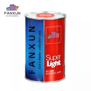 Motor oil round tin can