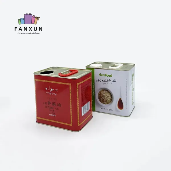 Design Printed Square Food Grade Olive Edible Oil Tin Can