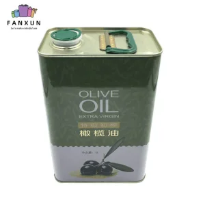 Extra Virgin Olive Oil Tin Can with metal handle