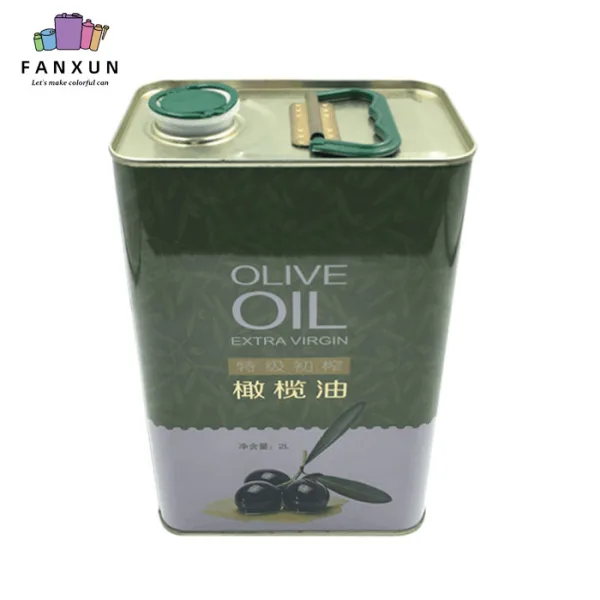Extra Virgin Olive Oil Tin Can with metal handle