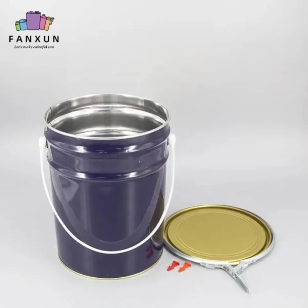 Round Tinplate Paint Metal Bucket