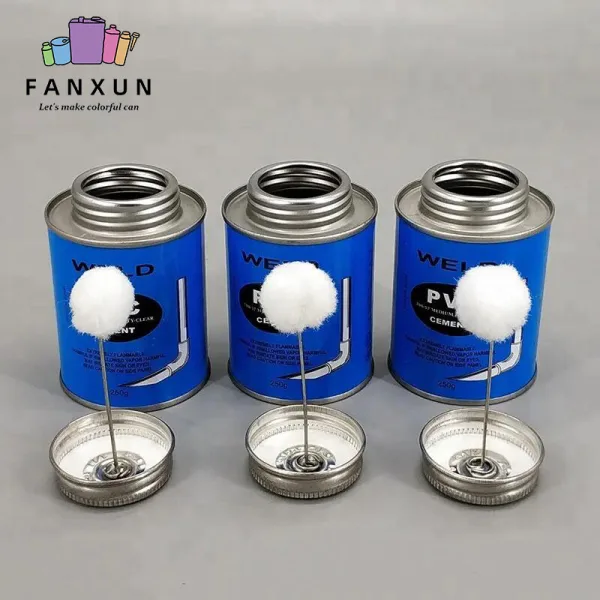 empty adhesive cans glue jars