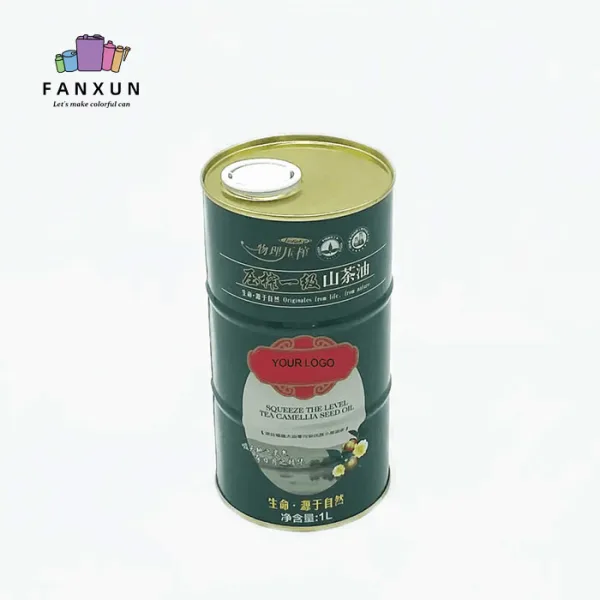 olive oil round tin cans