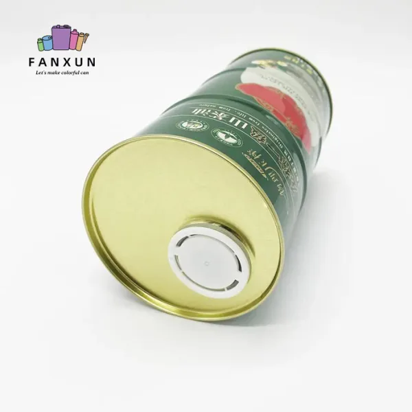 olive oil round tin cans