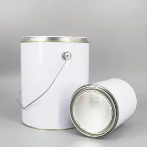 1 Gallon Paint Can Metal Round Tin Container with Opening Lid